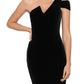 Vestido de veludo feminino Betsy &amp; Adam, um ombro, preto, tamanho 2