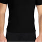 Conjunto de 2 camisetas masculinas Rounderbum com decote em V profundo, pretas, tamanho médio