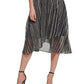 Vestido midi envolvente com manga balão e chiffon estampado feminino DKNY, preto, tamanho 6