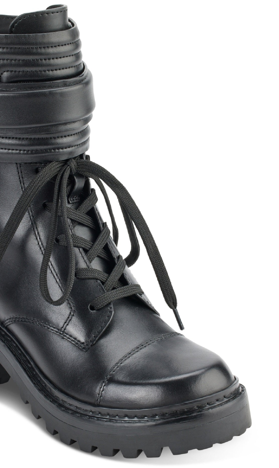 Bota de combate feminina DKNY Basia, preta, tamanho 9M