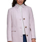Casaco DKNY Feminino Boucle Walker com abotoamento simples, roxo, tamanho médio