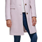 Casaco DKNY Feminino Boucle Walker com abotoamento simples, roxo, tamanho médio