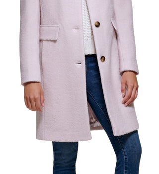 DKNY Women's Single Breasted Boucle Walker Coat Purple Size Medium