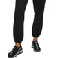 Calça de moletom feminina DKNY com logotipo metálico, preta, tamanho grande