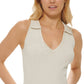 Suéter polo feminino DKNY marrom tamanho extragrande