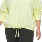 Moletom com capuz feminino DKNY com logotipo amarelo, tamanho 3X