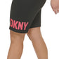 Shorts biker feminino DKNY com logo rosa, tamanho 2X