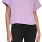 Camiseta curta feminina DKNY Boxy, roxa, tamanho grande