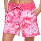 Shorts DKNY Tie Dyed Feminino Rosa Tamanho Médio