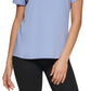 Camiseta feminina DKNY com logotipo, azul, tamanho médio