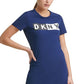 Camiseta feminina DKNY com logo de algodão, azul, tamanho médio