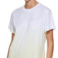 Vestido camiseta tingido DKNY feminino amarelo tamanho extragrande
