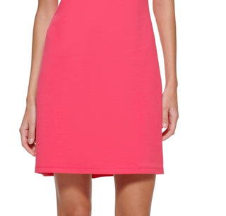 Vestido camiseta feminino DKNY com logotipo de algodão rosa