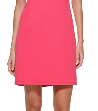 Vestido camiseta feminino DKNY com logotipo de algodão rosa