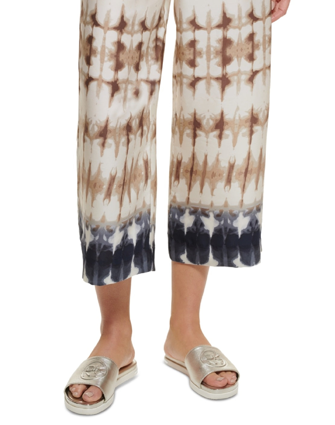 Calça cropped tie-dye feminina DKNY marrom tamanho médio
