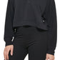 Moletom curto DKNY Henley Lounge feminino, preto, tamanho médio