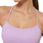 Sutiã esportivo de baixo impacto com tiras caneladas DKNY feminino, roxo, tamanho grande