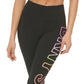 Leggings femininas DKNY com logo Ombre Explodido 7/8, pretas, tamanho grande
