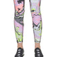 Leggings femininas estampadas DKNY de cintura alta 7/8 rosa tamanho médio