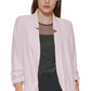 Blazer oversize feminino DKNY com manga franzida, rosa, tamanho extragrande