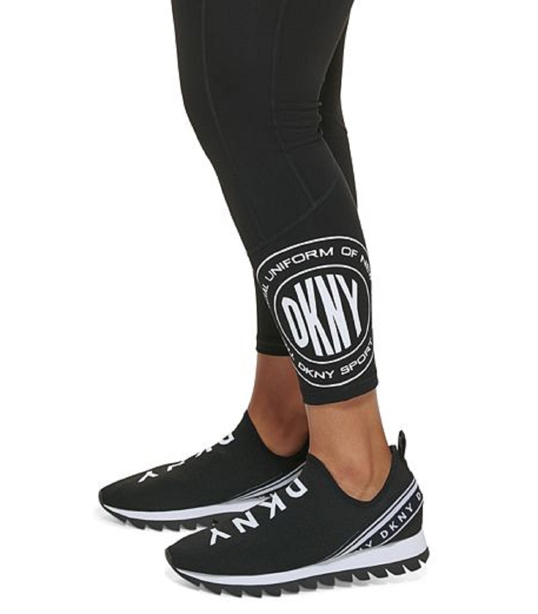 Legging DKNY Medallion Logo 7/8 Feminina Preta Tamanho 2X