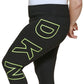 Legging feminina DKNY com cintura alta e logo explodido 7/8, preta, tamanho 3X