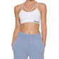 Calça de moletom feminina DKNY cintura alta azul tamanho grande