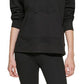 Moletom com capuz feminino DKNY com logotipo, preto, tamanho pequeno
