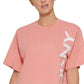 Camiseta feminina com logotipo DKNY vermelha, tamanho grande