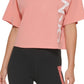 Camiseta feminina com logotipo DKNY vermelha, tamanho grande