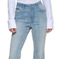 Calça jeans feminina DKNY Boerum de cintura alta, tamanho 27, azul