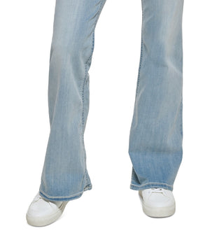 Calça jeans feminina DKNY Boerum de cintura alta, tamanho 27, azul