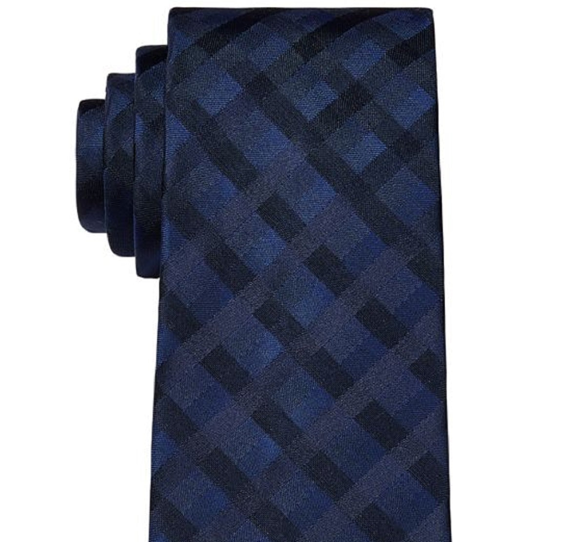 Gravata xadrez Calvin Klein masculina azul tamanho regular