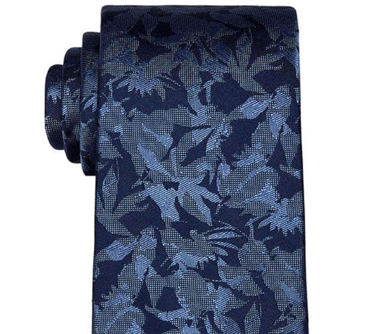 Gravata botânica clássica tonal masculina Michael Kors, azul, tamanho regular