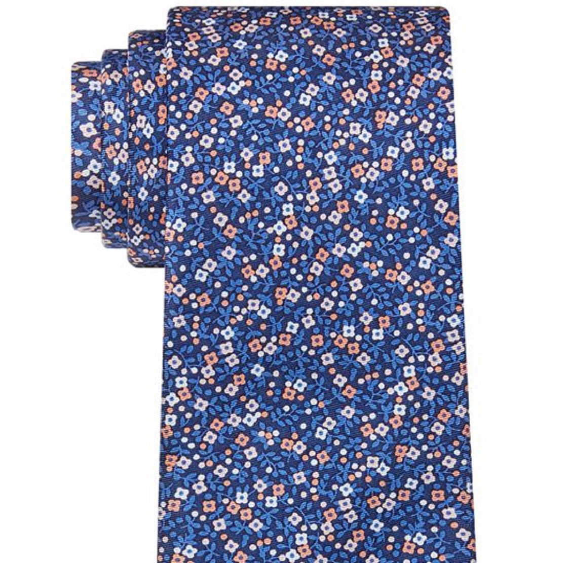 Gravata de seda floral botânica Kai masculina Tommy Hilfiger cinza tamanho regular