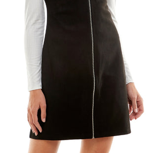 Conjunto de blusa e vestido Planet Gold Junior com gola falsa, preto, tamanho extragrande