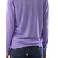 Suéter feminino GUESS com decote em V e ombros caídos, canelado, roxo, tamanho extragrande