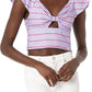 Blusa feminina GUESS Nami com mangas esvoaçantes, roxa, tamanho grande