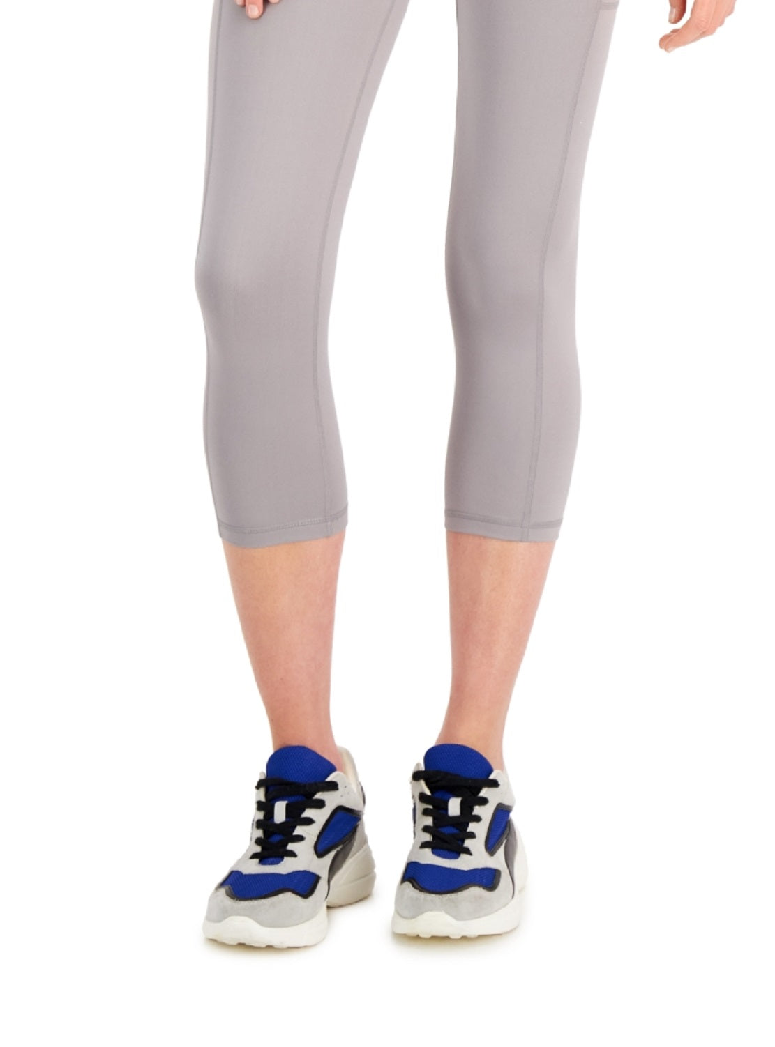 ID Ideology Leggings femininas de compressão com cintura alta e bolso lateral, tamanho pequeno, cinza