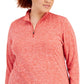 ID Ideology Top feminino com zíper de um quarto vermelho