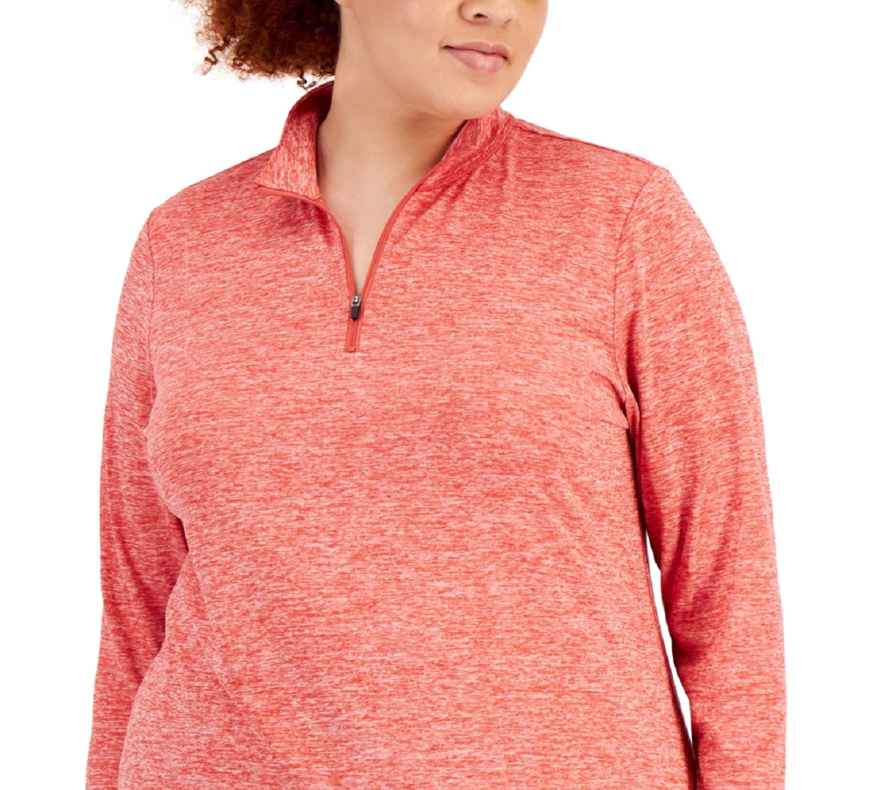ID Ideology Top feminino com zíper de um quarto vermelho