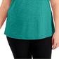 Camiseta feminina ID Ideology Rapidry com decote em V e performance, verde, tamanho 1X