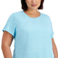 Camiseta feminina ID Ideology Birdseye Mesh Azul Tamanho 3X