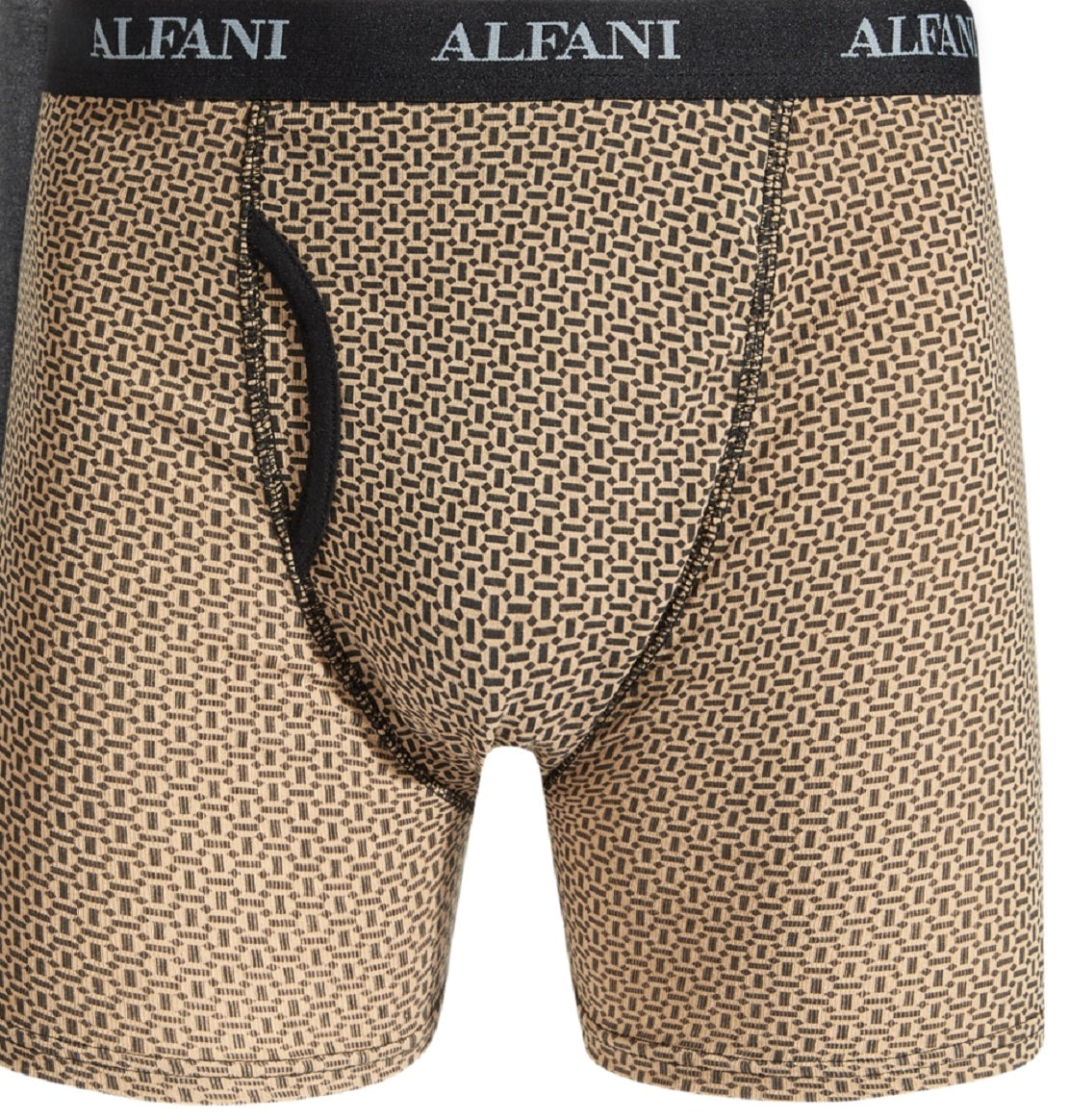 Cuecas boxer Alfani masculinas, pacote com 5 peças, azulejadas e lisas, tamanho pequeno, marrom
