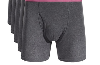 Cuecas boxer masculinas Alfani com cós contrastante, cinza, tamanho pequeno, 5 unidades