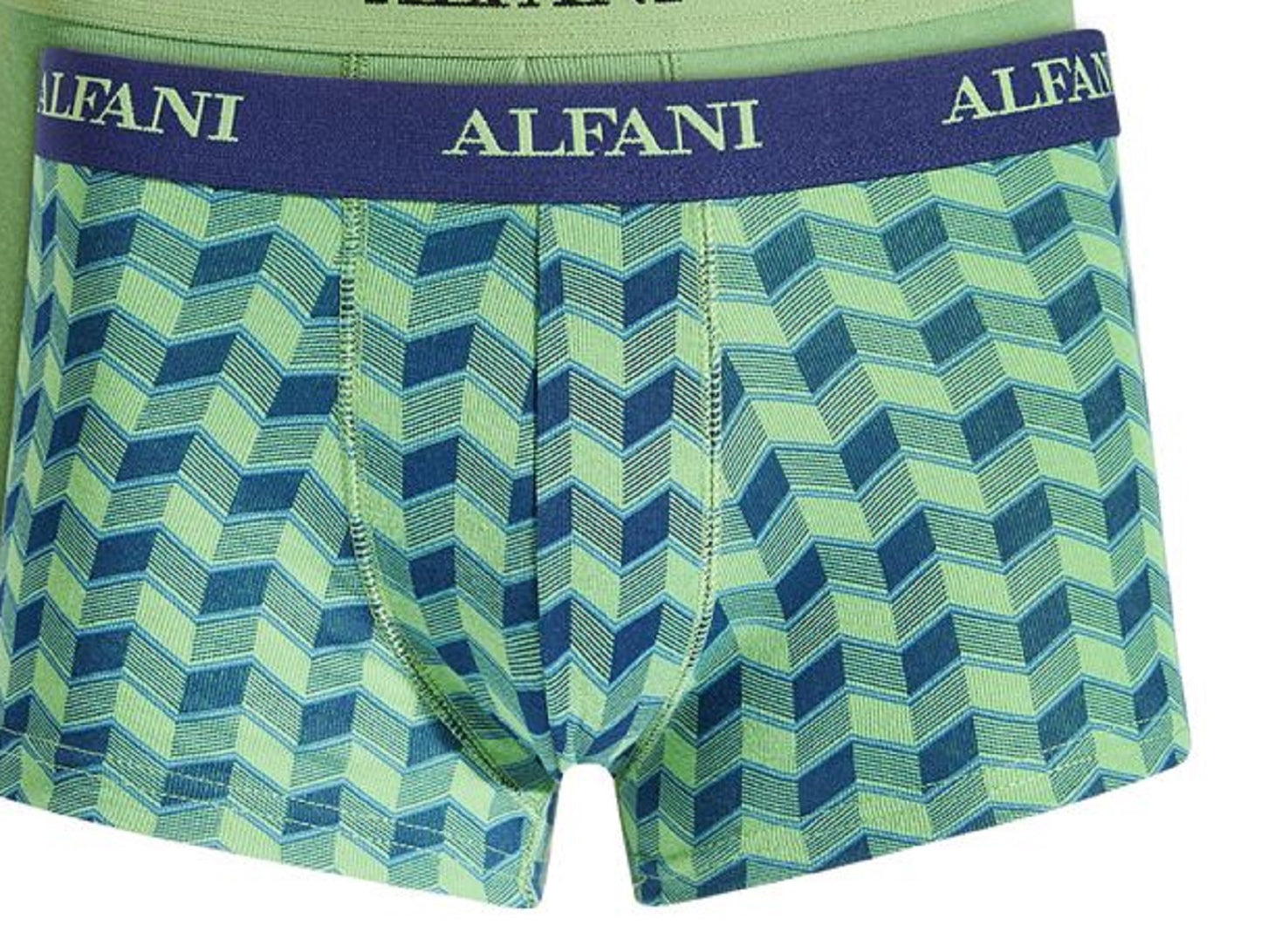 Alfani Masculino Pacote com 5 Cuecas Chevron e Sólidas Verde Tamanho Pequeno
