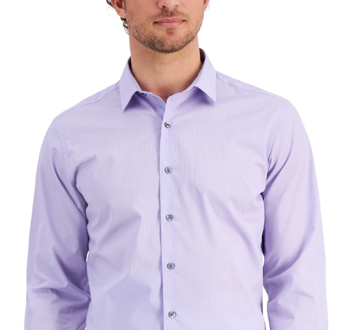 Camisa social listrada slim fit masculina Alfani roxa tamanho XX-G