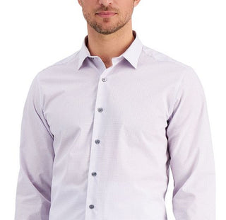 Camisa social pied-de-poule slim fit masculina Alfani azul