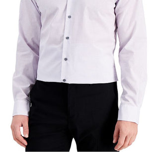 Camisa social pied-de-poule slim fit masculina Alfani azul