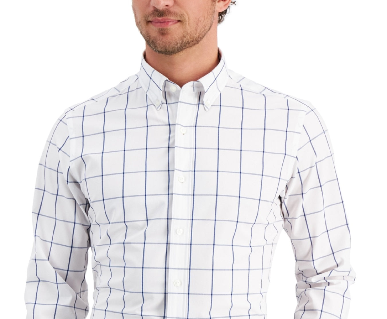 Camisa social masculina Club Room Slim Fit com elasticidade em 4 direções, branca, tamanho extragrande